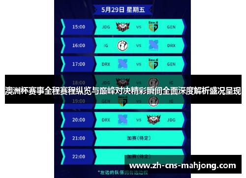 澳洲杯赛事全程赛程纵览与巅峰对决精彩瞬间全面深度解析盛况呈现